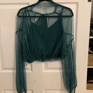 Free People Ellie Mesh Long Sleeve size S